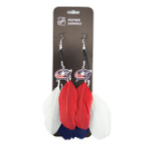 Columbus Blue Jackets Feather Earrings w/ Charms
