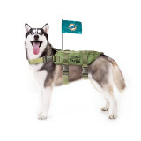 Miami Dolphins Dog Pet Premium Tactical Vest Harness w/ Flag