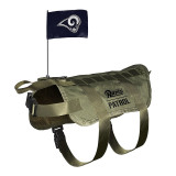 Los Angeles Rams Dog Pet Premium Tactical Vest Harness w/ Flag