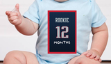 New England Football Baby Milestone Tummy Sticker Monthly Set