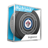 Winnipeg Jets My First Official Puck In Case Baby Boy Blue