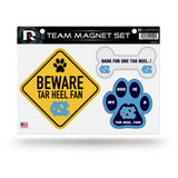 North Carolina Tar Heels Pet Dog Magnet Set Beware Fan