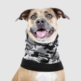 Premium Dog Cat Snood Camo Knit Scarf Black/Grey