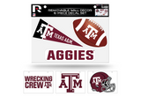 Texas A&M Aggies Removable Wall Decor 6pc Set Premium Decals