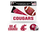 Washington State Cougars Removable Wall Decor 6pc Set Premium Decals