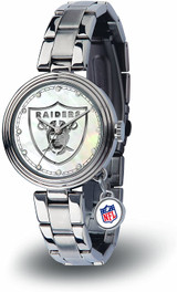 Oakland Raiders Women's Charm Watch Mother Of Pearl