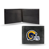 Los Angeles Rams Men's Billfold Leather Wallet Premium Embroidered