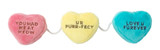 Candy Hearts Trio Plush Cat Toy On String w/ Catnip & Crinkle  