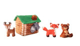 On Cabin Time Dog Toy 5pc Set Plush Animals Interactive Hide & Seek