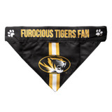 Missouri Tigers Dog Cat Tie Bandana Furocious Fan Reversible