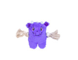 Purple Dragon Greybar Dog Toy Premium Plush w/ Pull Through Rope