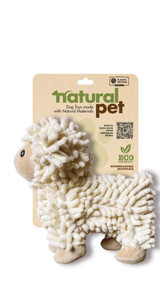 Natural Pet Sheep Dog Toy Premium Soft Nubby Plush w/ Squeaker