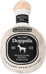 Silver Dogquila Dog Toy Premium Plush w/ Crinkle & Squeaker Washable
