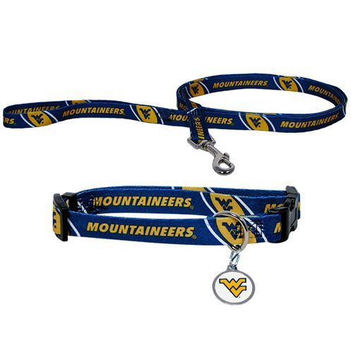 West Virginia Mountaineers 3pc Pet Set Leash Collar ID Tag Spawty
