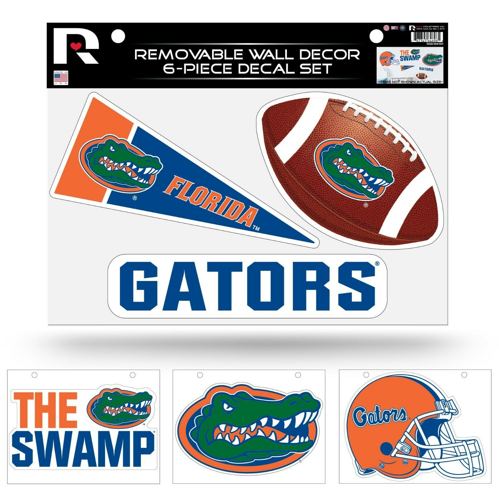 Florida Gators Removable Wall Decor 6pc Set Premium Decals