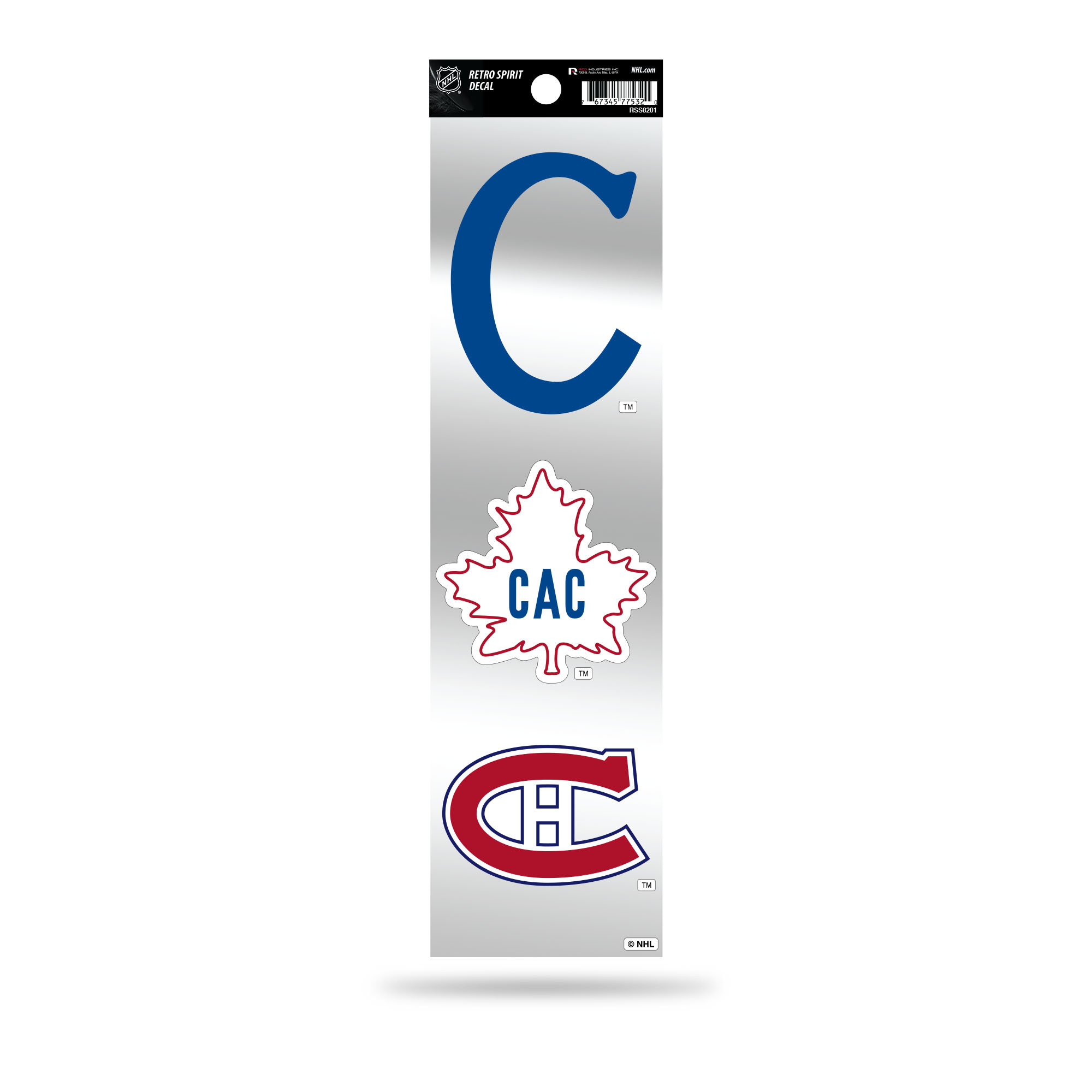 Montreal Canadiens 3pc Retro Spirit Decals Premium Throwback Stickers