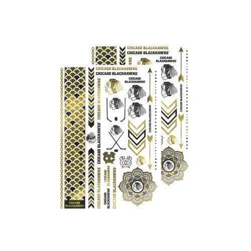 Chicago Blackhawks Metallic Body Jewelry Tattoos 2pk Chicago Blackhawks Metallic Body Jewelry Tattoos 2pk