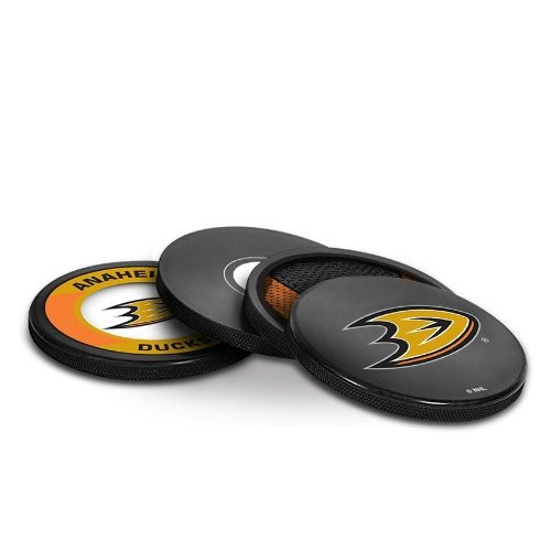 Anaheim Ducks Real Hockey Puck Coasters Set Anaheim Ducks Real Hockey Puck Coasters Set