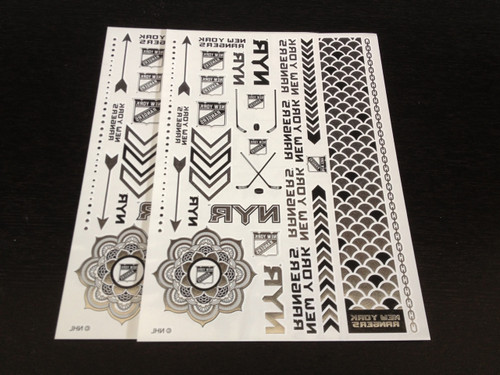 New York Rangers Tattoos Metallic Body Jewelry 2 Sets New York Rangers Tattoos Metallic Body Jewelry 2 Sets