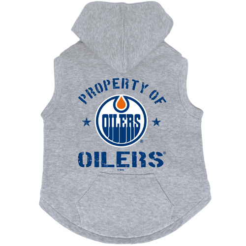 Edmonton Oilers Dog Pet Premium Button Up Property Of Hoodie Sweatshirt