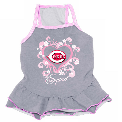 Cincinnati Reds Dog Pet Pink Too Cute Squad Jersey Tee Dress Cincinnati Reds Dog Pet Pink Too Cute Squad Jersey Tee Dress