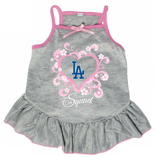 Los Angeles Dodgers Dog Pet Pink Too Cute Squad Jersey Tee Dress