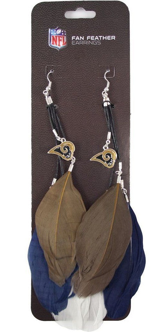 St. Louis Rams  Feather Earrings w/ Charms St. Louis Rams  Feather Earrings w/ Charms