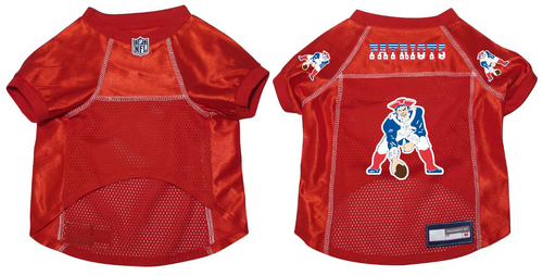 New England Patriots Dog Pet Premium Mesh Football Jersey Throwback Red