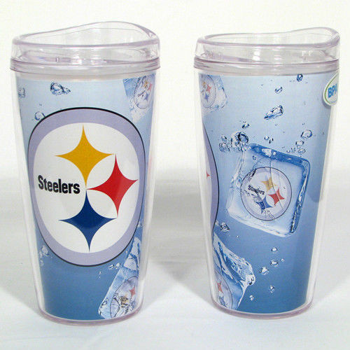 Pittsburgh Steelers Ice Cube Design 16oz Travel Tumbler Pittsburgh Steelers Ice Cube Design 16oz Travel Tumbler