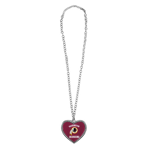 Washington Redskins Crystal Heart Necklace Large