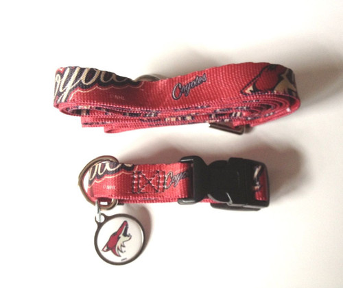 Arizona Coyotes Dog 3pc Pet Set Leash Collar ID Tag Arizona Coyotes Dog 3pc Pet Set Leash Collar ID Tag