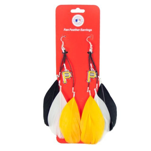 Pittsburgh Pirates Feather Earrings w/ Charms Pittsburgh Pirates Feather Earrings w/ Charms