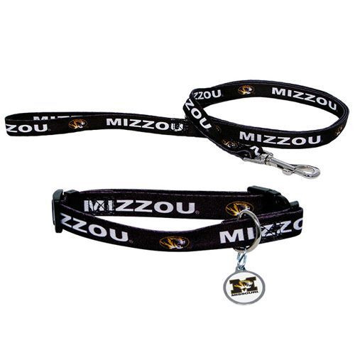 Missouri Mizzou Tigers Dog 3pc Pet Set Leash Collar ID Tag