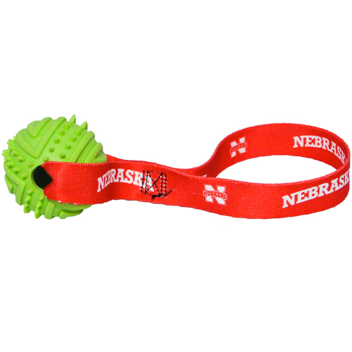 Nebraska Huskers Dog Rubber Ball Tug Toss Toy Nebraska Huskers Dog Rubber Ball Tug Toss Toy