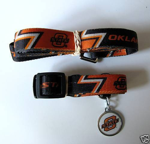 Oklahoma State Cowboys Dog 3pc Pet Set Leash Collar ID Tag