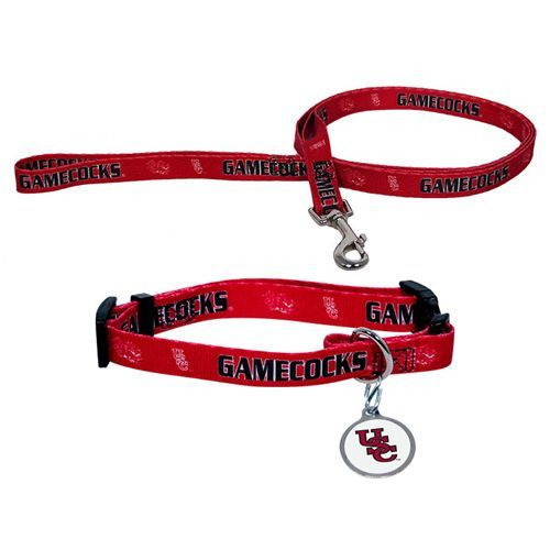 South Carolina Gamecocks 3pc Pet Set Leash Collar ID Tag South Carolina Gamecocks 3pc Pet Set Leash Collar ID Tag