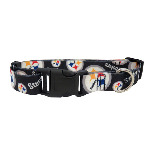 Pittsburgh Steelers Dog Pet Adjustable Nylon Logo Collar  Pittsburgh Steelers Dog Pet Adjustable Nylon Logo Collar