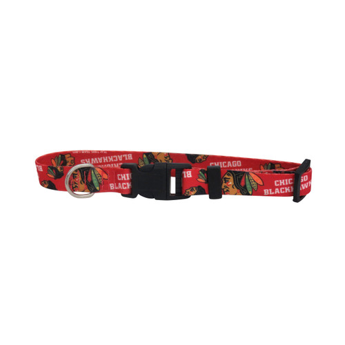 Chicago Blackhawks Dog Pet Adjustable Nylon Logo Collar 