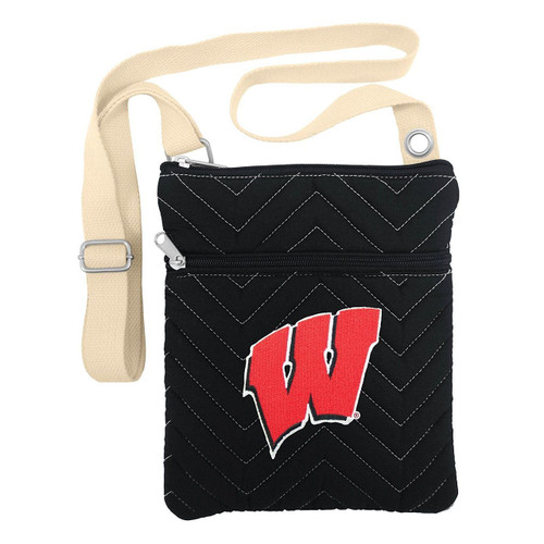 Wisconsin Badgers Chevron Stitch Cross Body Purse Bag