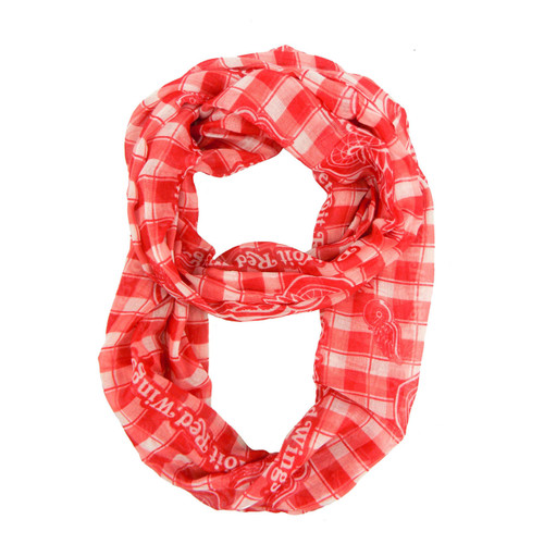 Detroit Red Wings Sheer Plaid Infinity Fashion Scarf Detroit Red Wings Sheer Plaid Infinity Fashion Scarf