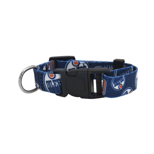 Edmonton Oilers Dog Pet Adjustable Nylon Logo Collar 