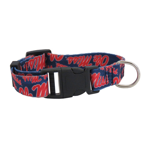 Mississippi Ole Miss Rebels Dog Pet Adjustable Nylon Logo Collar  Mississippi Ole Miss Rebels Dog Pet Adjustable Nylon Logo Collar