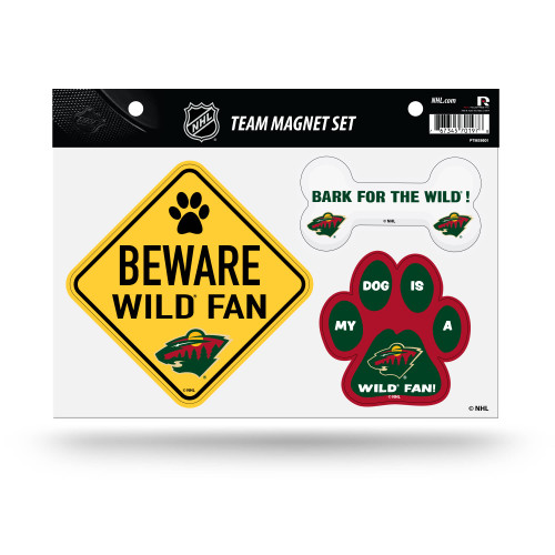 Minnesota Wild Pet Dog Magnet Set Beware Fan Minnesota Wild Pet Dog Magnet Set Beware Fan
