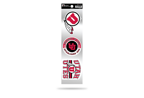 Utah Utes 3pc Retro Spirit Decals Premium Throwback Stickers
