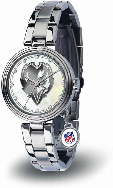 Baltimore Ravens Women's Charm Watch Mother Of Pearl