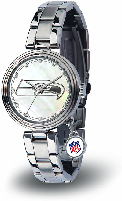 Seattle Seahawks Women's Charm Watch Mother Of Pearl Seattle Seahawks Women's Charm Watch Mother Of Pearl