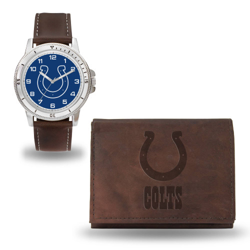 Indianapolis Colts Men's Brown Watch & Wallet Set