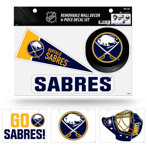 Buffalo Sabres Removable Wall Decor 6pc Set Premium Decals