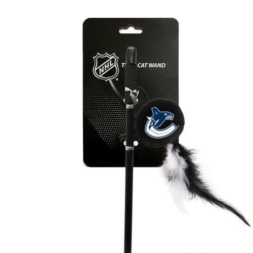 Vancouver Canucks Cat Puck Toy Wand Interactive Teaser