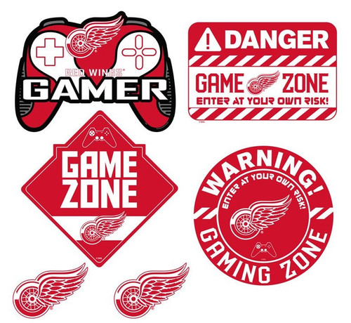 Detroit Red Wings Gamer Repositional Wall Decals 6pc Set Textured 12x14 Detroit Red Wings Gamer Repositional Wall Decals 6pc Set Textured 12x14